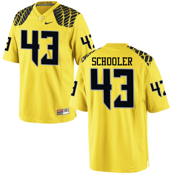 Men #43 Brenden Schooler Oregon Ducks College Football Jerseys-Yellow